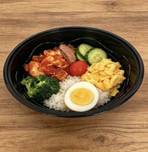 American-style round PP meal box with four compartments