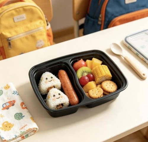 PP meal box with round-to-square design